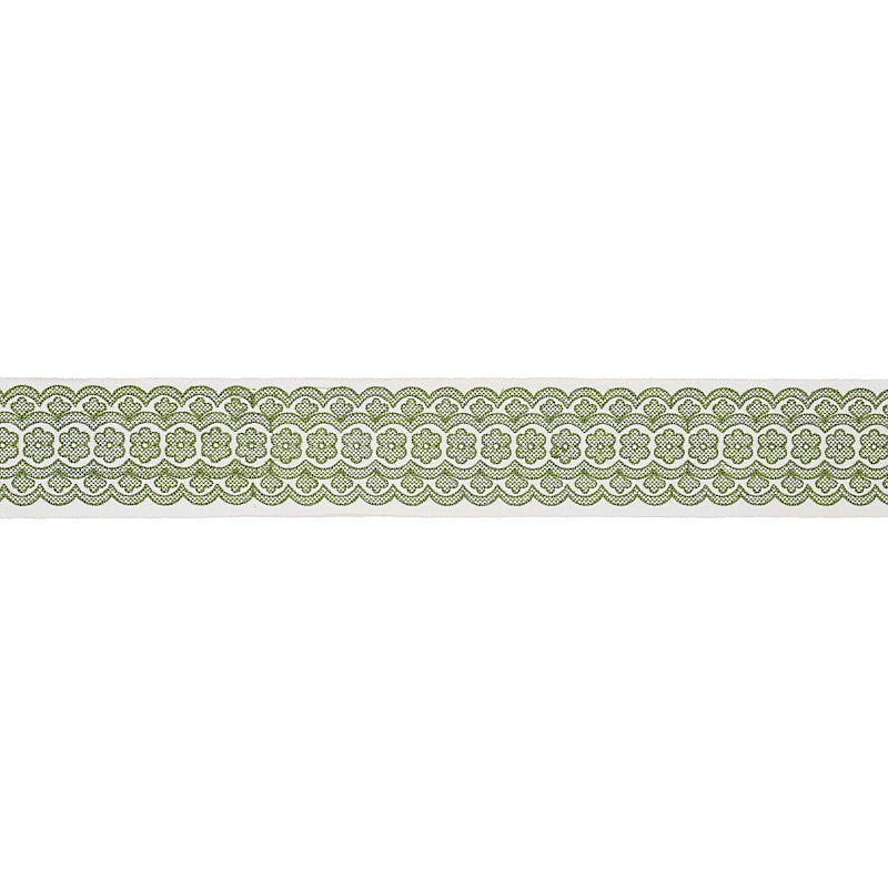 Purchase 80441 | Astrid Embroidered Tape, Green - Schumacher Trim