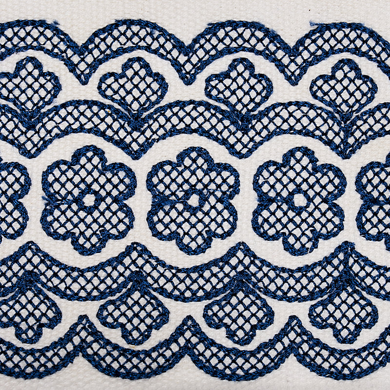Purchase 80442 | Astrid Embroidered Tape, Blue - Schumacher Trim