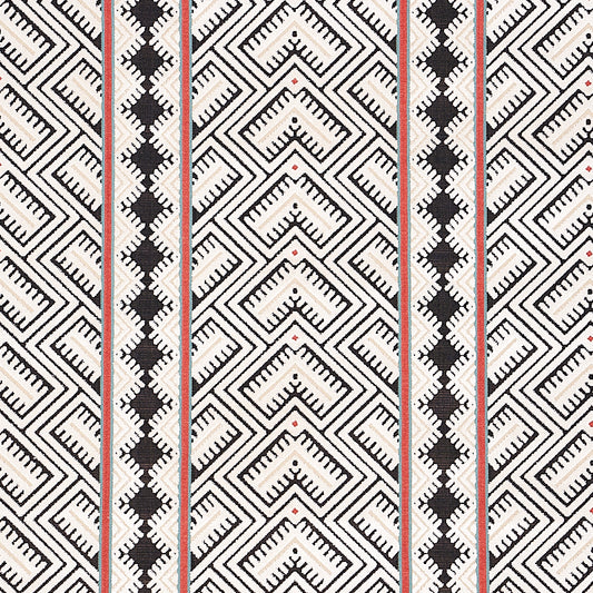 Looking 80650 Parvin Velvet Black And Ivory by Schumacher Fabric