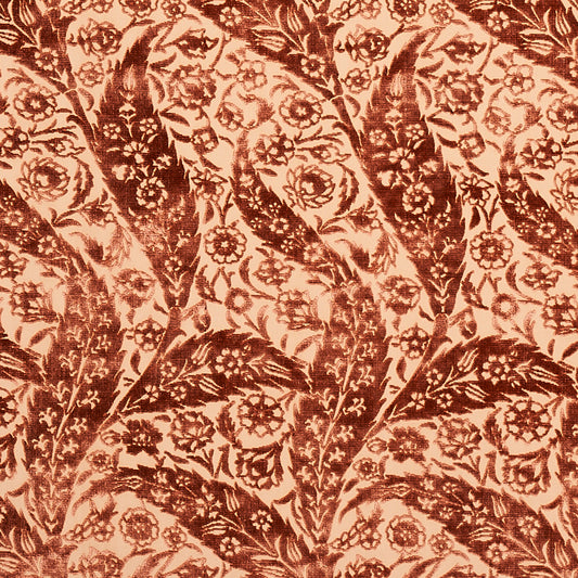 Find 80781 Saz Paisley Silk Velvet Terracotta by Schumacher Fabric