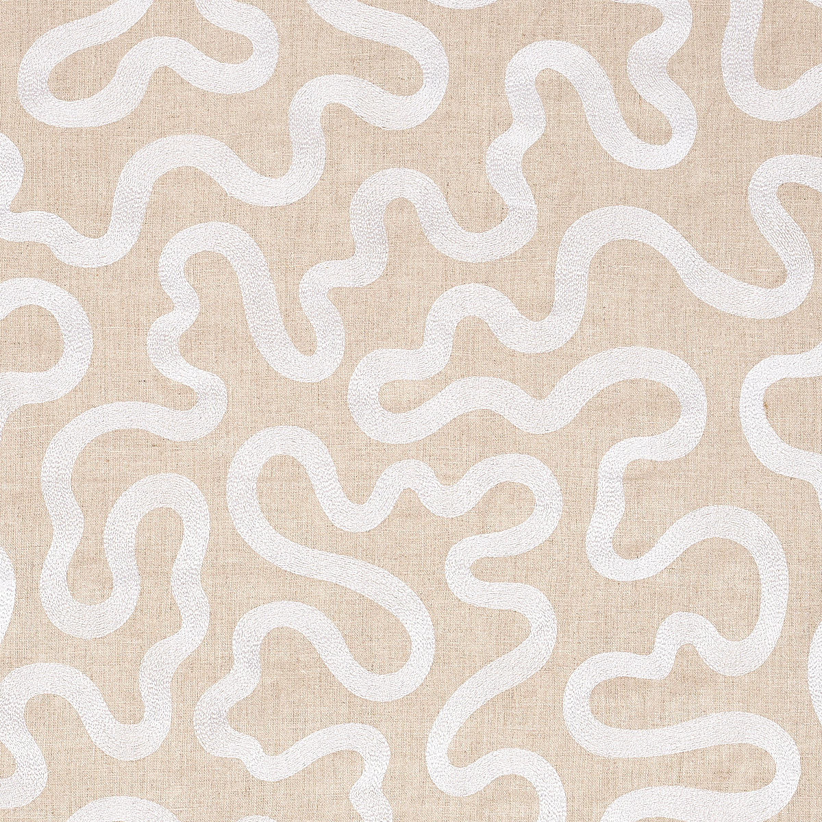 Find 80792 Riley Embroidery Ivory On Natural by Schumacher Fabric