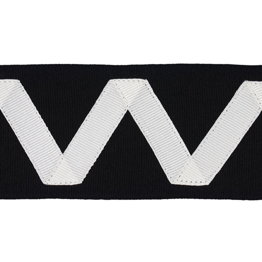Purchase 80871 | Legere Appliqué Tape, Ivory On Black - Schumacher Trim