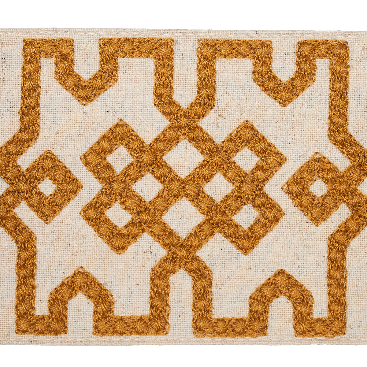 Purchase 80882 | Knotted Trellis Tape, Ocher On Unbleached - Schumacher Trim