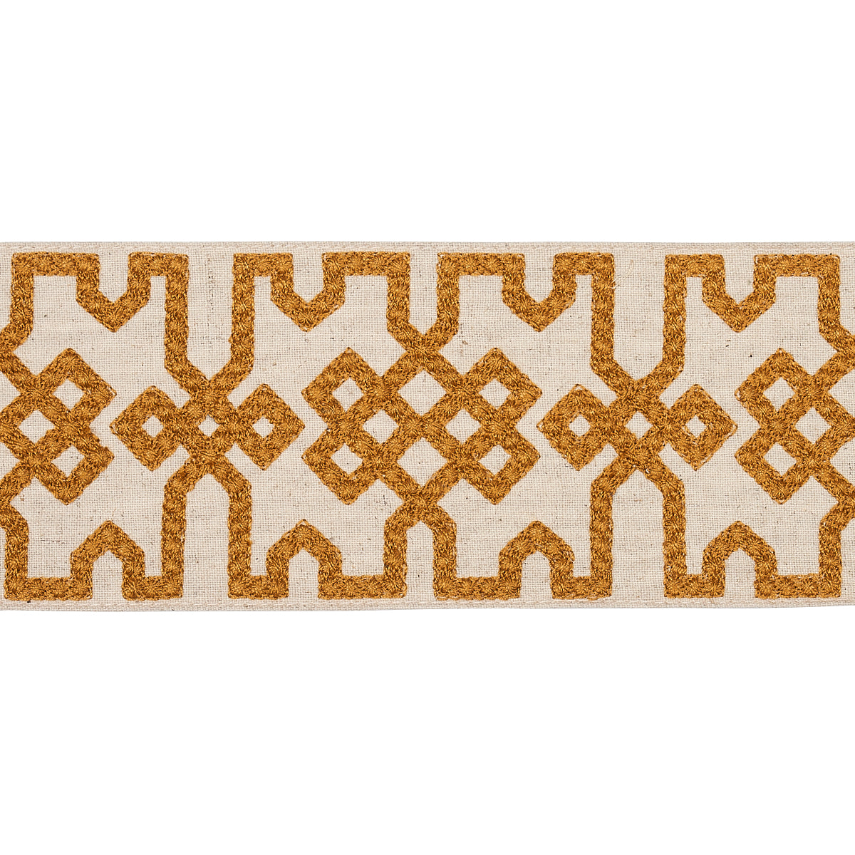 Purchase 80882 | Knotted Trellis Tape, Ocher On Unbleached - Schumacher Trim