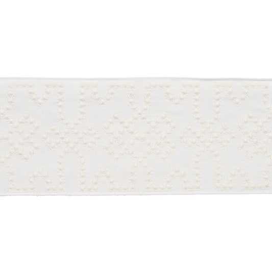 Purchase 80884 | Knotted Trellis Tape, White On White - Schumacher Trim