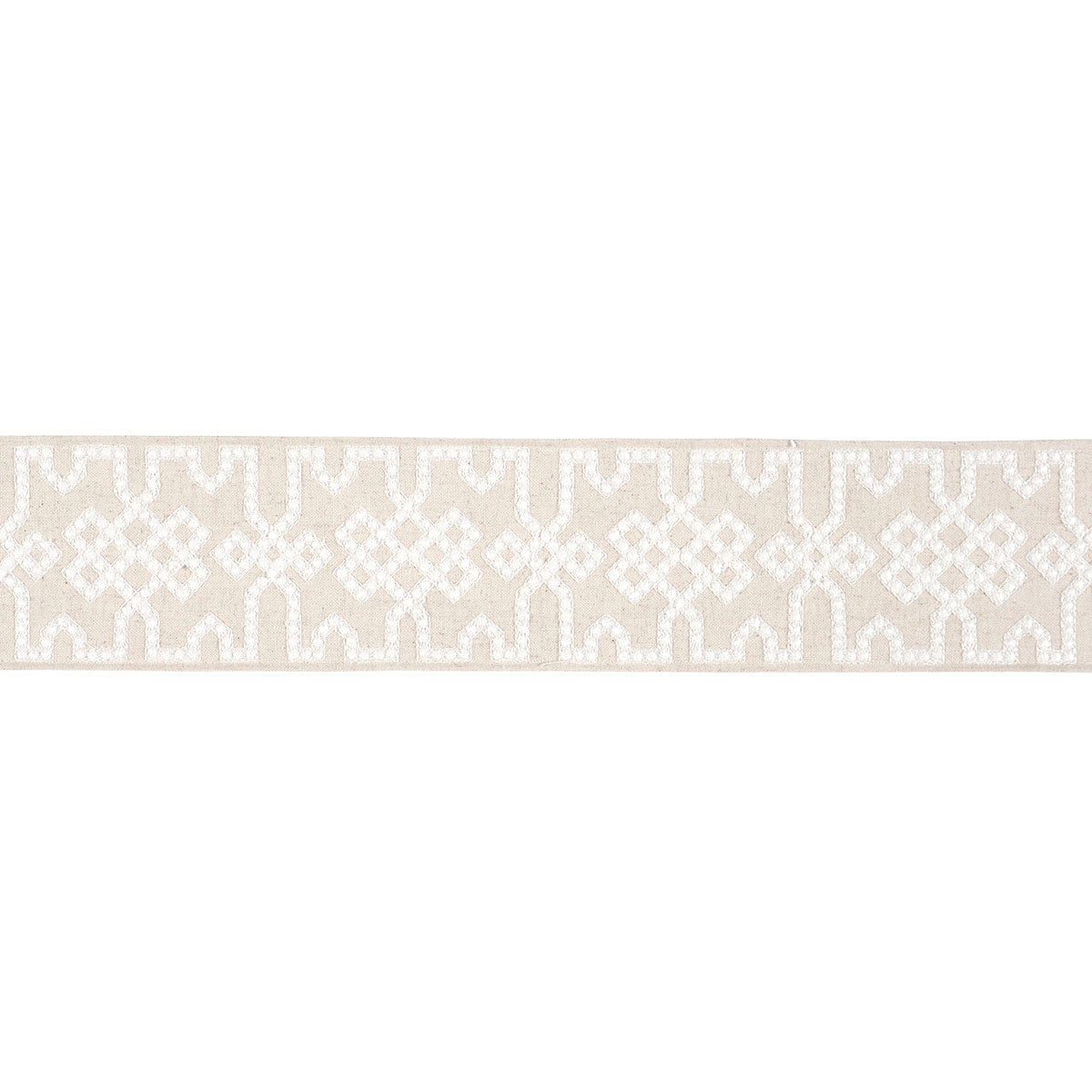 Purchase 80885 | Knotted Trellis Tape, Grey On Neutral - Schumacher Trim