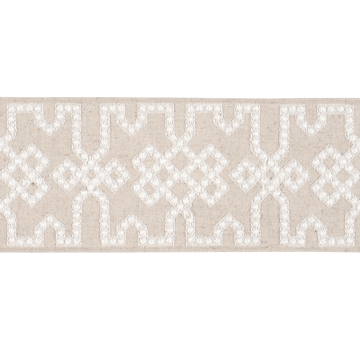 Purchase 80885 | Knotted Trellis Tape, Grey On Neutral - Schumacher Trim