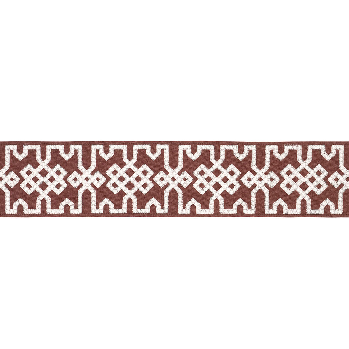 Purchase 80886 | Knotted Trellis Tape, Grey On Brown - Schumacher Trim