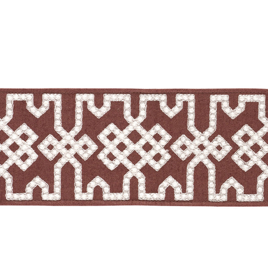 Purchase 80886 | Knotted Trellis Tape, Grey On Brown - Schumacher Trim