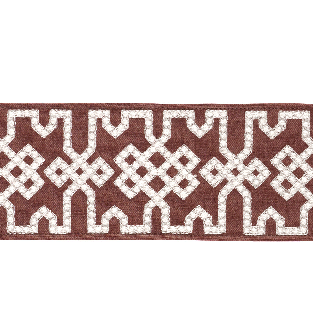Purchase 80886 | Knotted Trellis Tape, Grey On Brown - Schumacher Trim