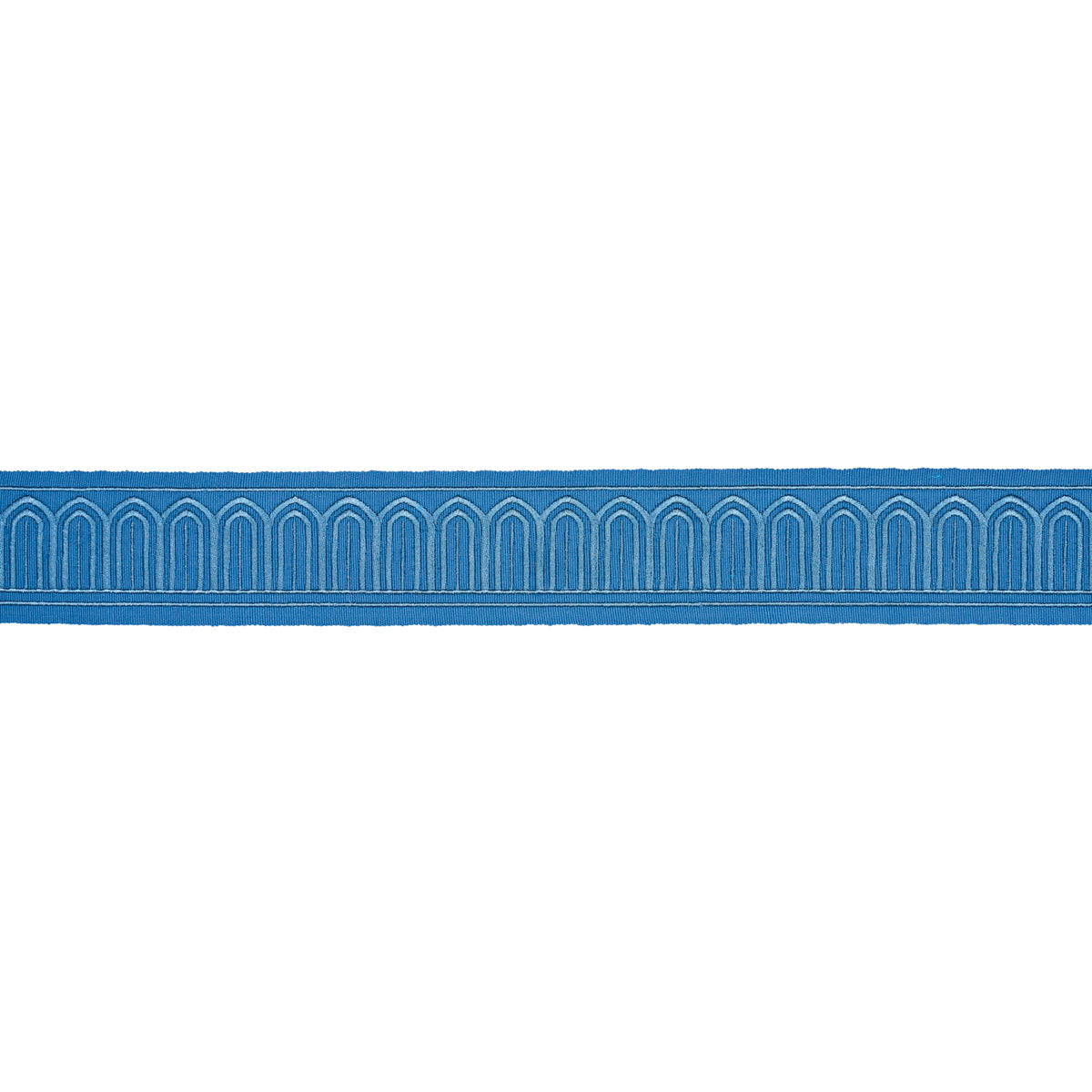 Purchase 81151 | Arches Embroidered Tape Medium, Teal - Schumacher Trim