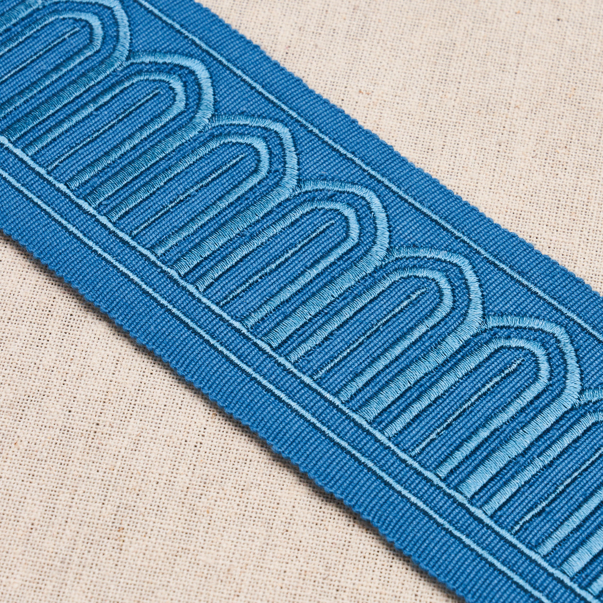 Purchase 81151 | Arches Embroidered Tape Medium, Teal - Schumacher Trim