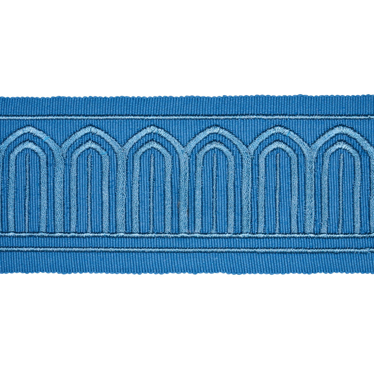 Purchase 81151 | Arches Embroidered Tape Medium, Teal - Schumacher Trim