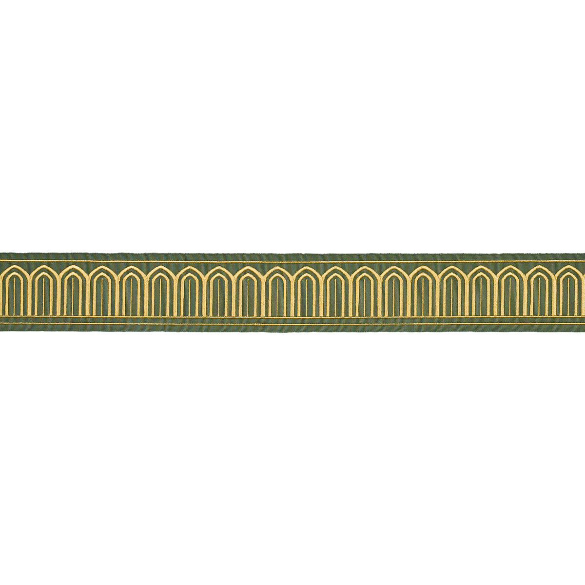 Purchase 81152 | Arches Embroidered Tape Medium, Olive - Schumacher Trim