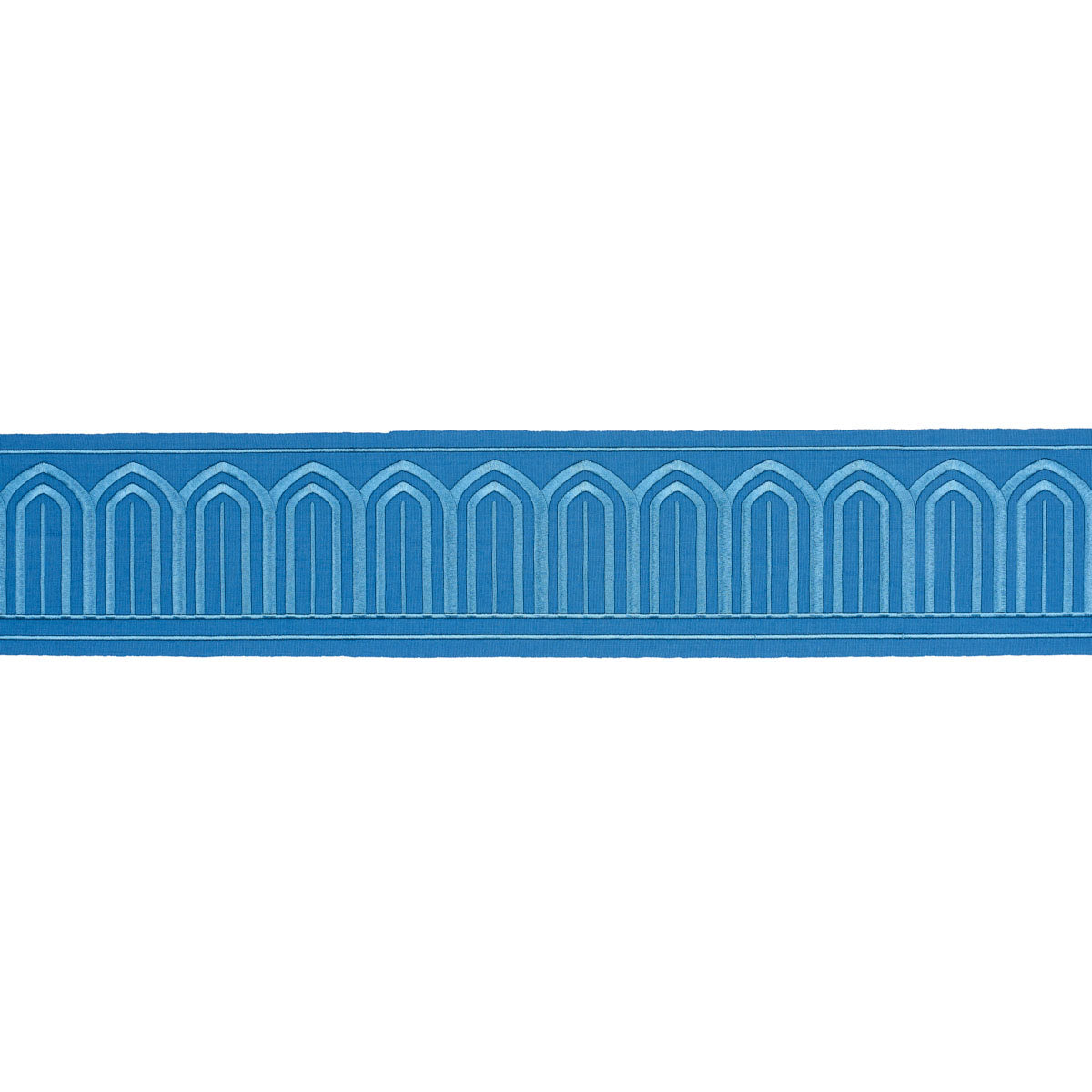 Purchase 81161 | Arches Embroidered Tape Wide, Teal - Schumacher Trim