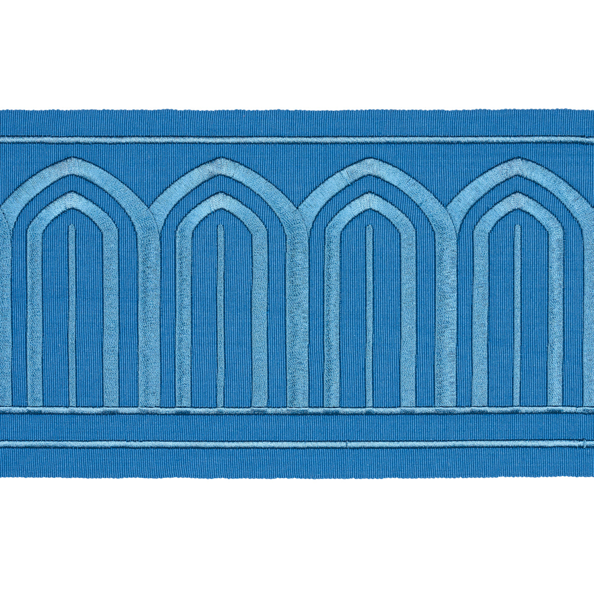 Purchase 81161 | Arches Embroidered Tape Wide, Teal - Schumacher Trim
