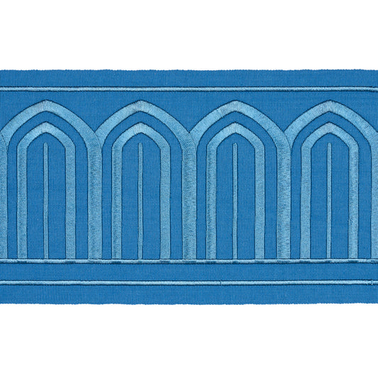 Purchase 81161 | Arches Embroidered Tape Wide, Teal - Schumacher Trim