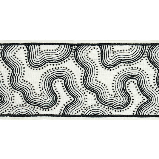 Purchase 81220 | Topo Beaded Tape, Black & White - Schumacher Trim