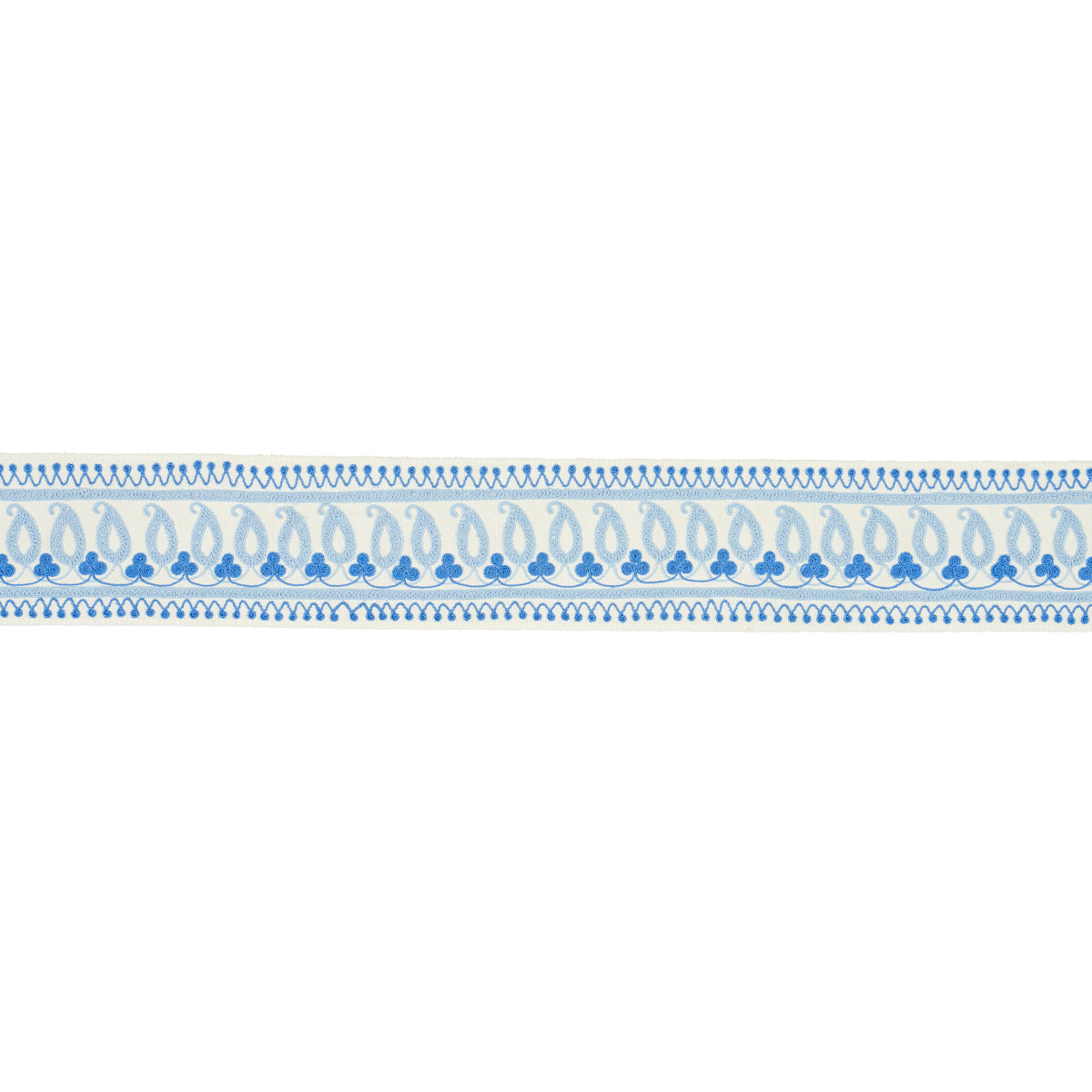 Purchase 81230 | Paisley Embroidered Tape, Blues - Schumacher Trim