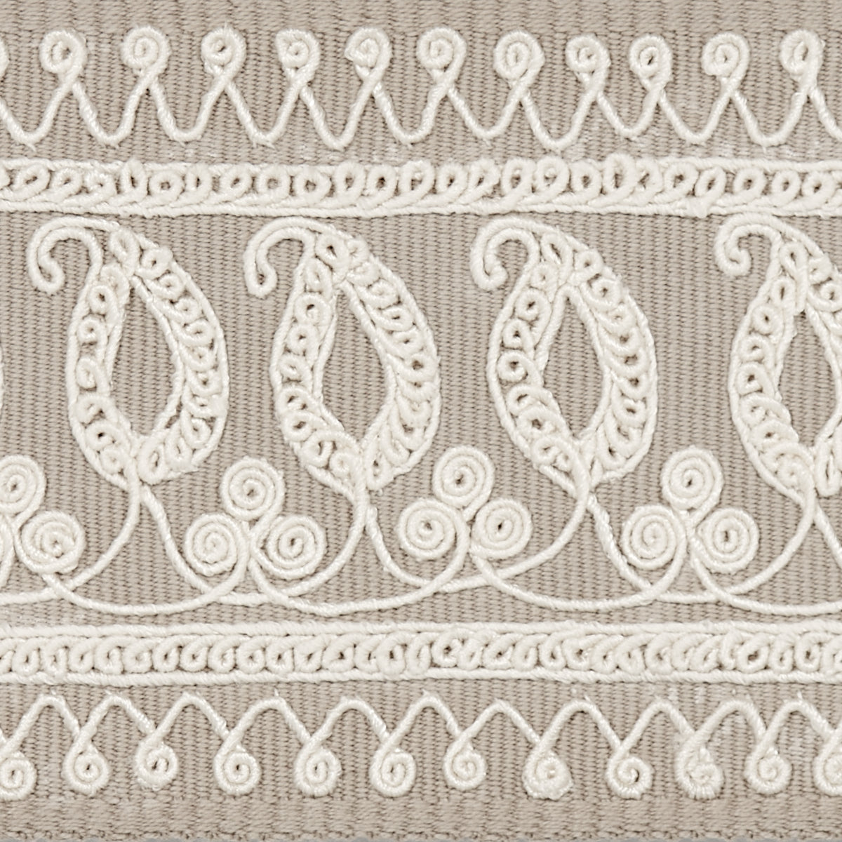 Purchase 81231 | Paisley Embroidered Tape, Sand - Schumacher Trim