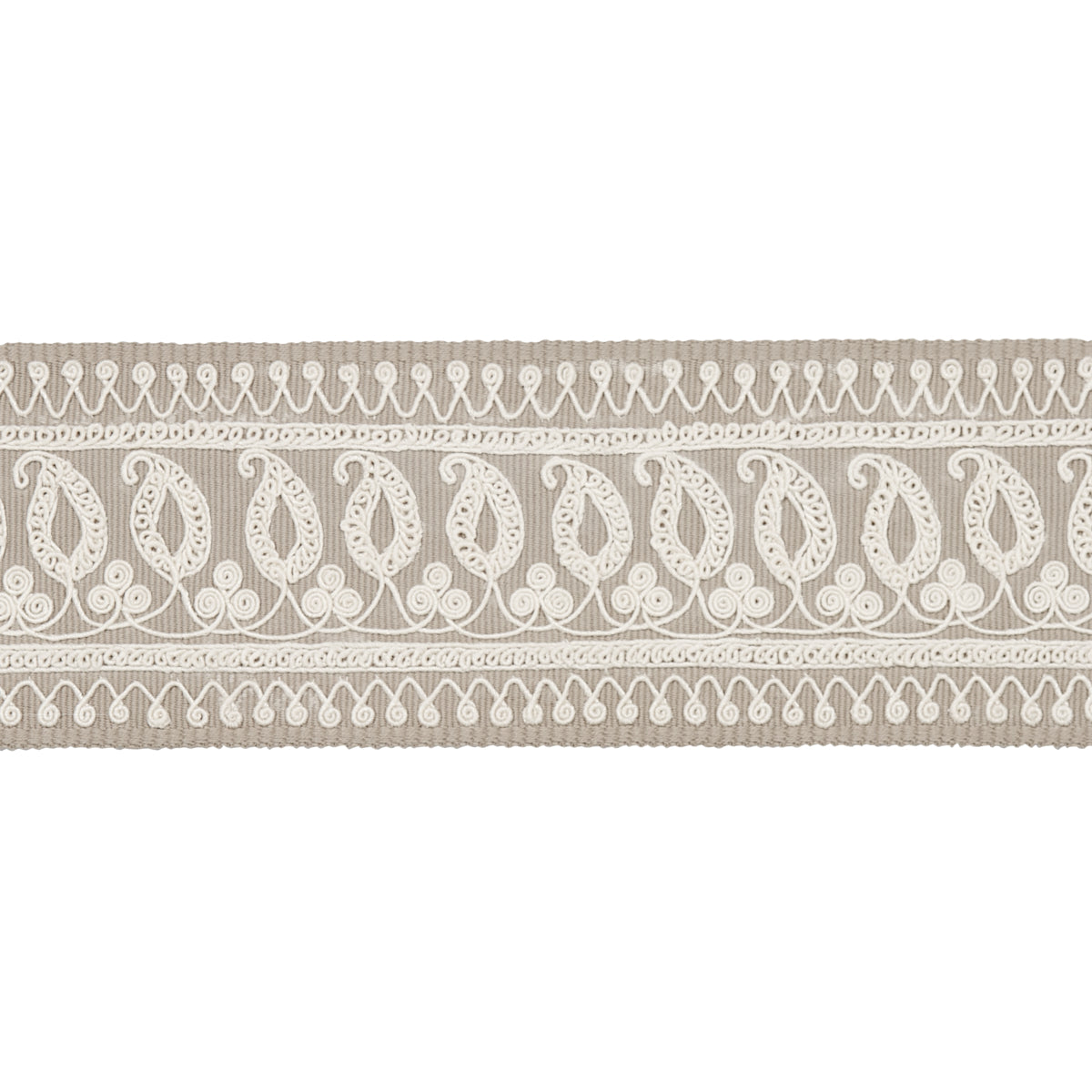 Purchase 81231 | Paisley Embroidered Tape, Sand - Schumacher Trim