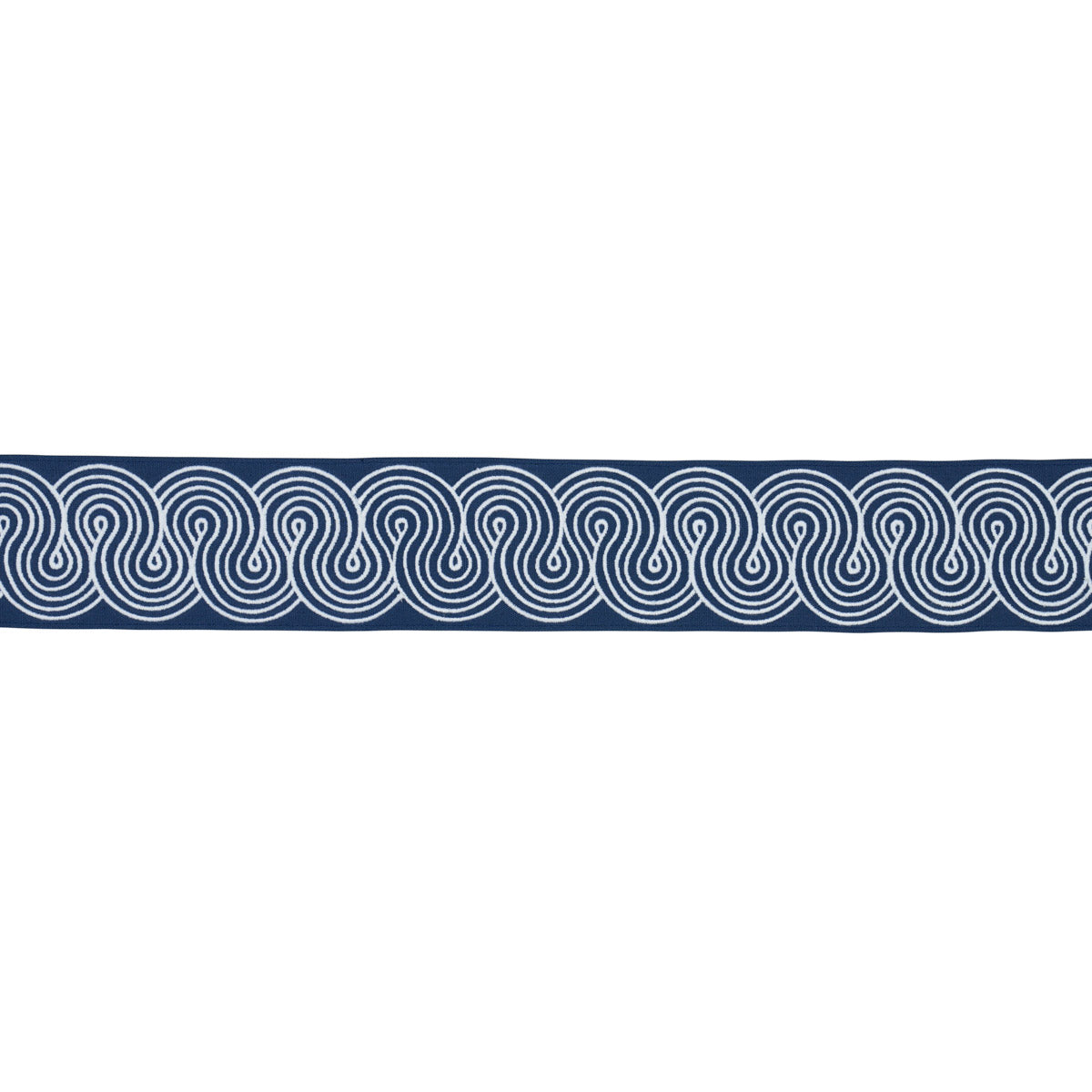 Purchase 81253 | Giraldi Embroidered Trim, White On Navy - Schumacher Trim