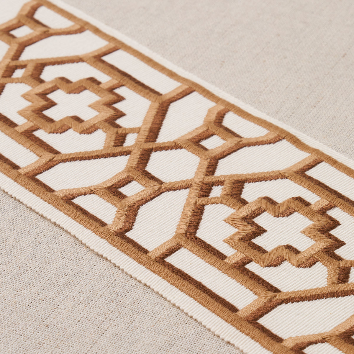 Purchase 81282 | Zanzibar Trellis Tape, Camel - Schumacher Trim