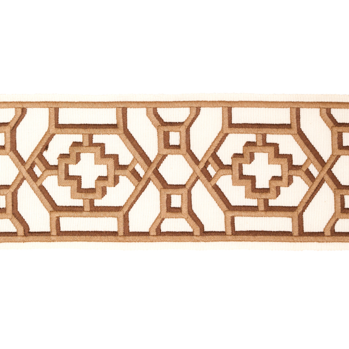 Purchase 81282 | Zanzibar Trellis Tape, Camel - Schumacher Trim