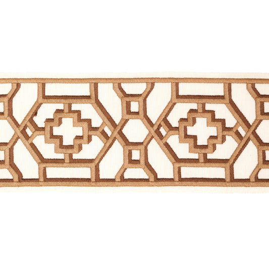 Purchase 81282 | Zanzibar Trellis Tape, Camel - Schumacher Trim