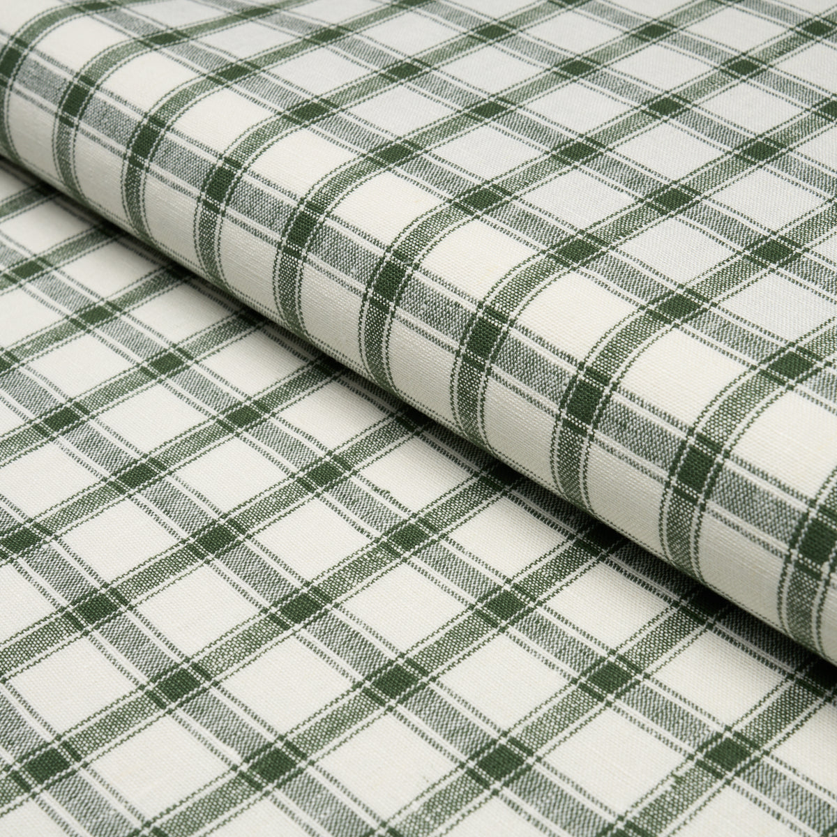 Purchase 81456 | Crawford Linen Check, Forest - Schumacher Fabric