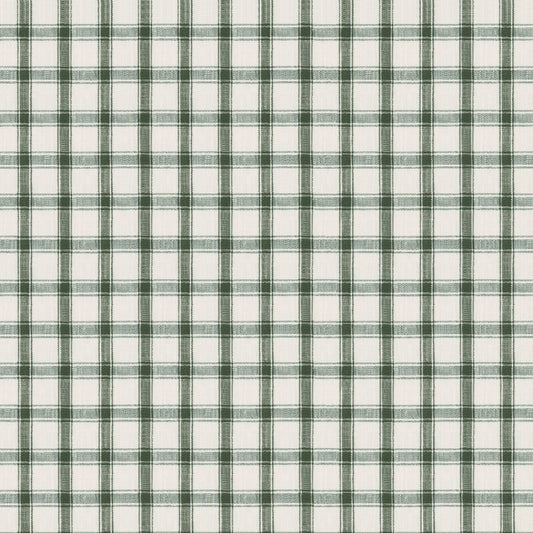 Purchase 81456 | Crawford Linen Check, Forest - Schumacher Fabric