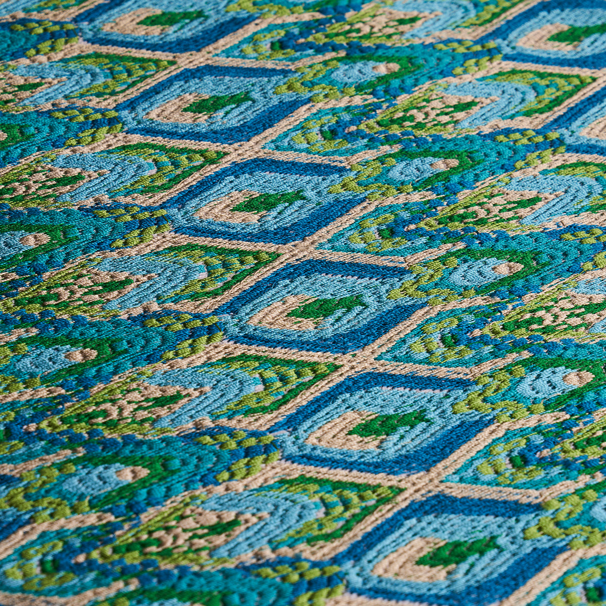 Purchase 81470 | Azulejos, Peacock - Schumacher Fabric