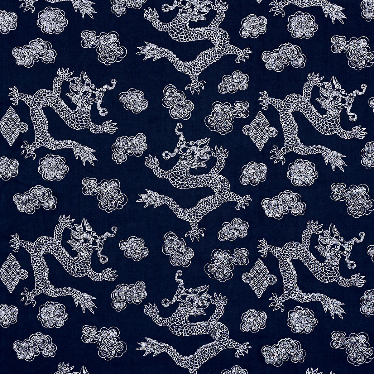 Purchase 81550 Dragon Embroidery, Navy by Schumacher Fabric
