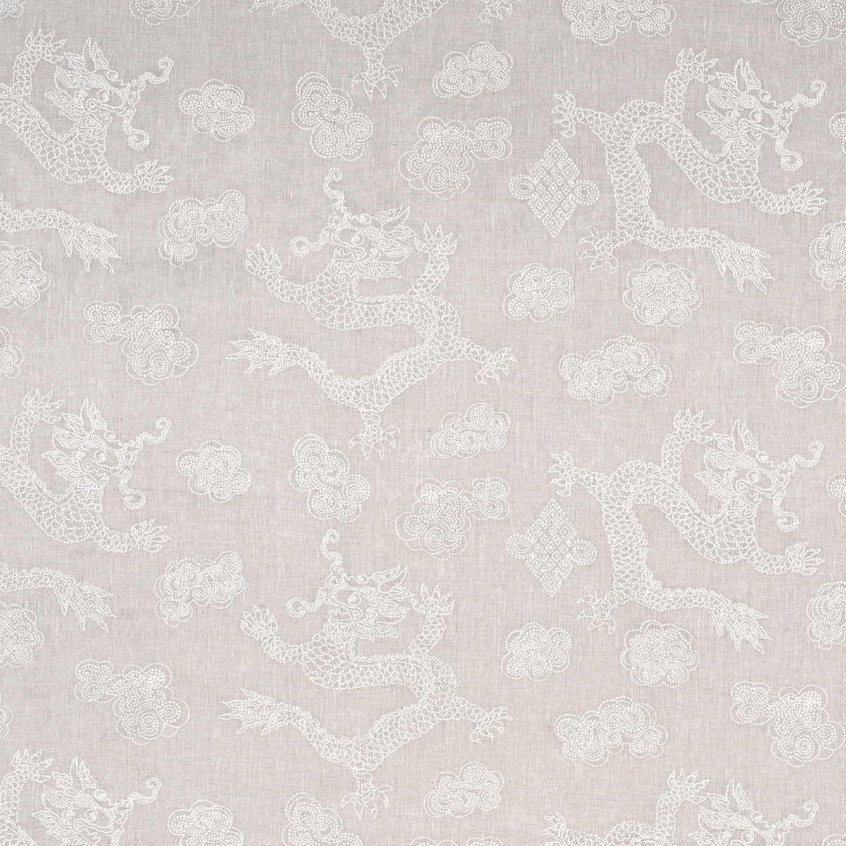 Purchase 81551 Dragon Embroidery, Ivory On Natural by Schumacher Fabric