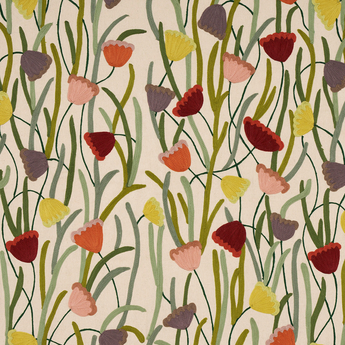 Purchase 81560 Deco Flower Embroidery, Multi by Schumacher Fabric