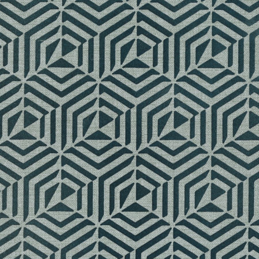 8158 68W9071 | Mayfair Wallcoverings Flocked, Green, Geometric - JF Wallpaper