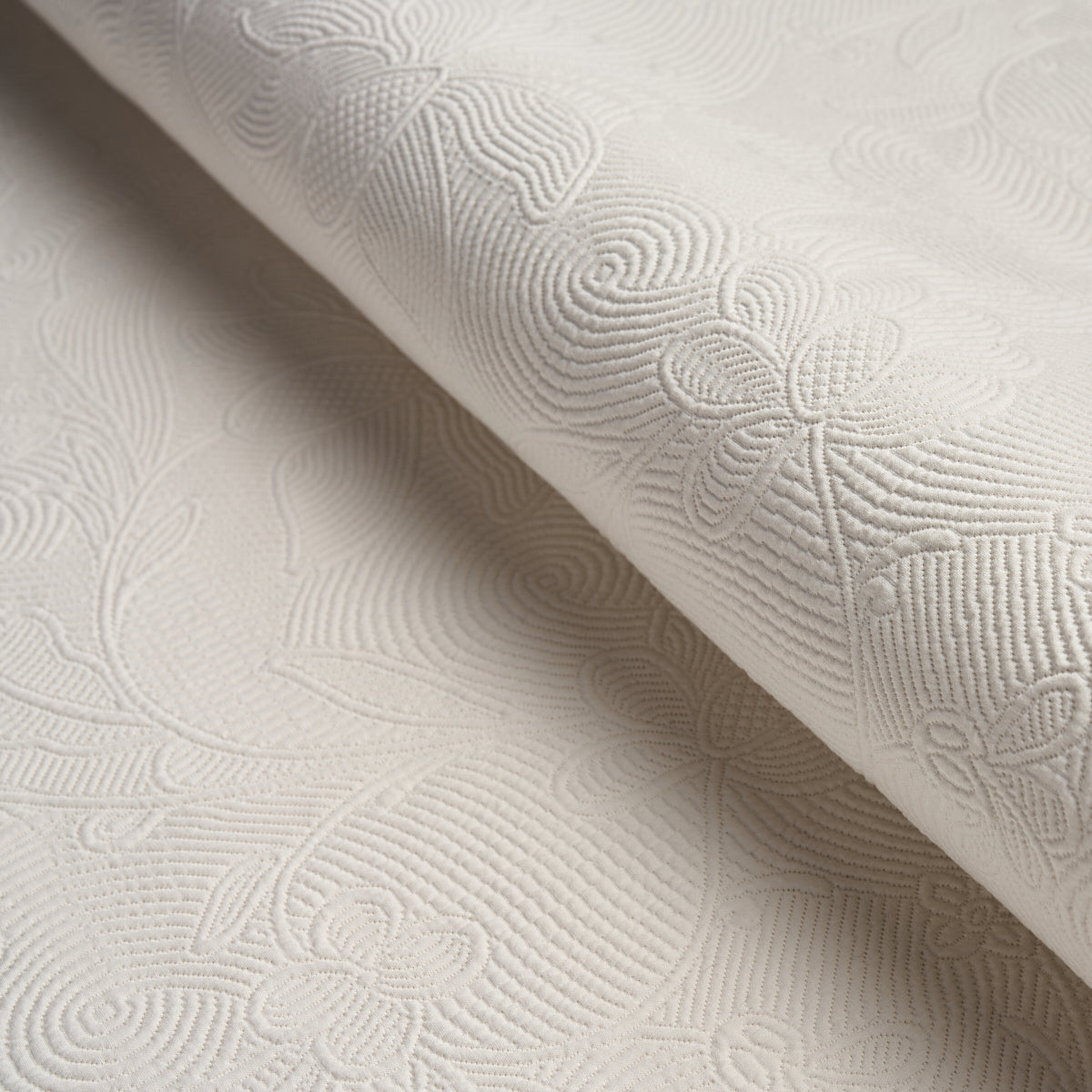 Purchase 81590 Quilted Scroll Matelass, Ivory by Schumacher Fabric
