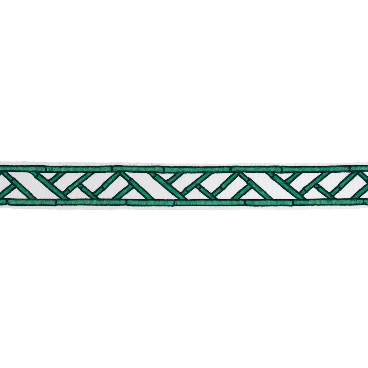 Purchase 81741 | Bamboo Trellis Tape, Green - Schumacher Trim