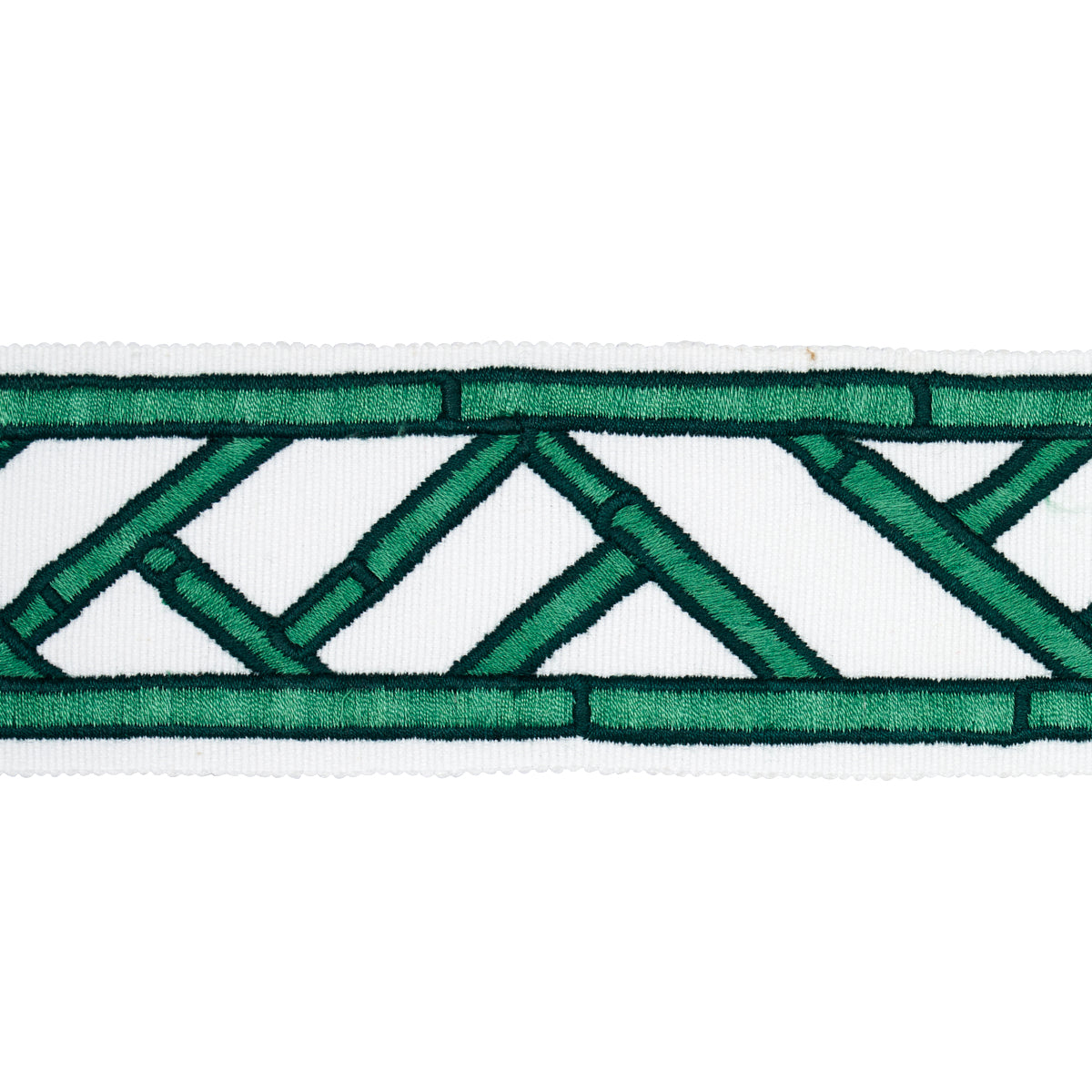 Purchase 81741 | Bamboo Trellis Tape, Green - Schumacher Trim