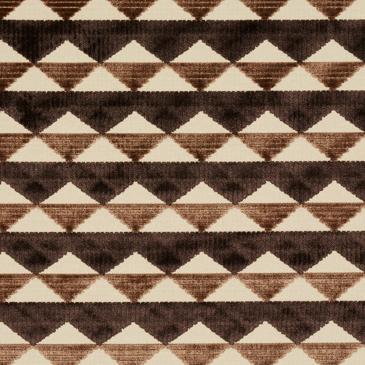 Purchase 81821 Ridge Line Velvet, Brown by Schumacher Fabric