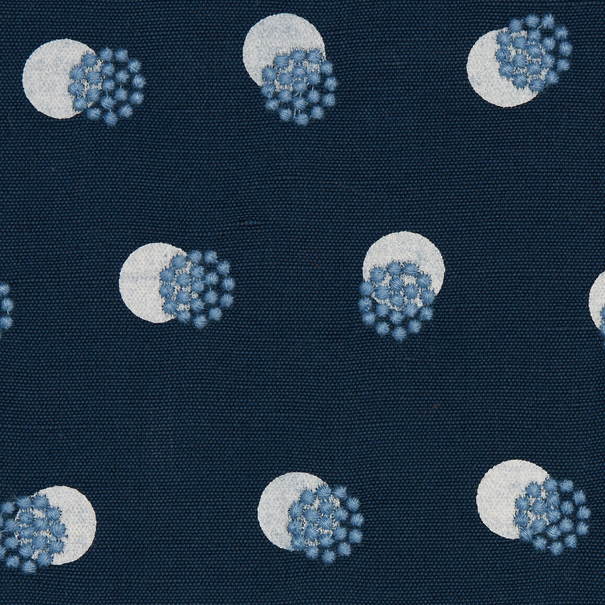 Purchase 81843 Taylor Embroidery, Sky On Navy by Schumacher Fabric
