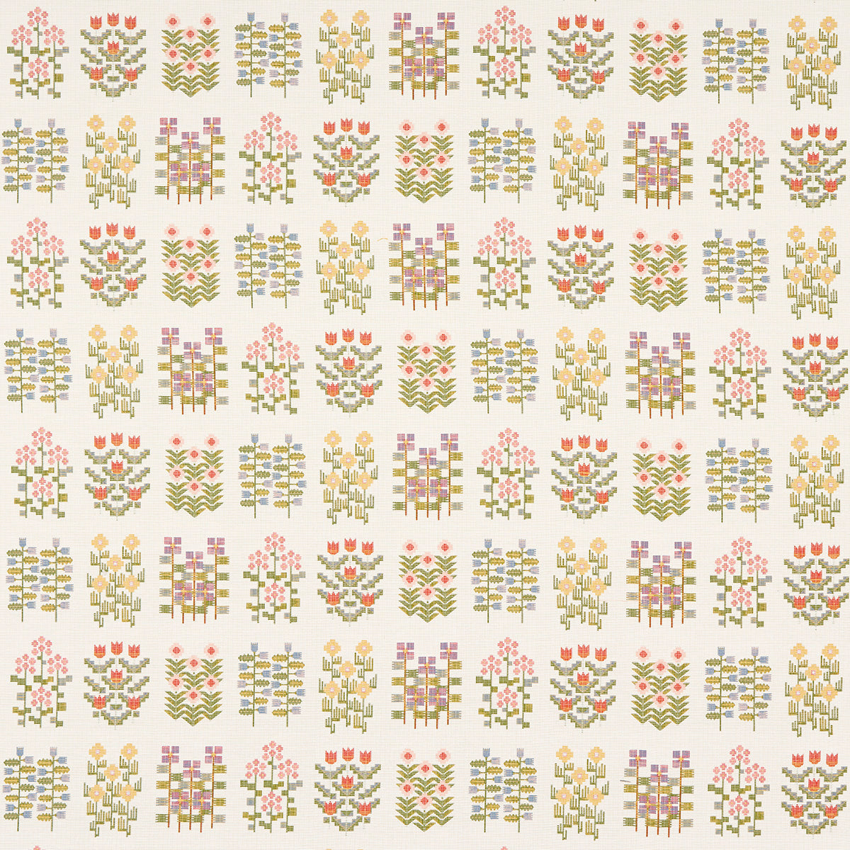 Purchase 81970 | Ephemera, Multi On Ivory - Schumacher Fabric