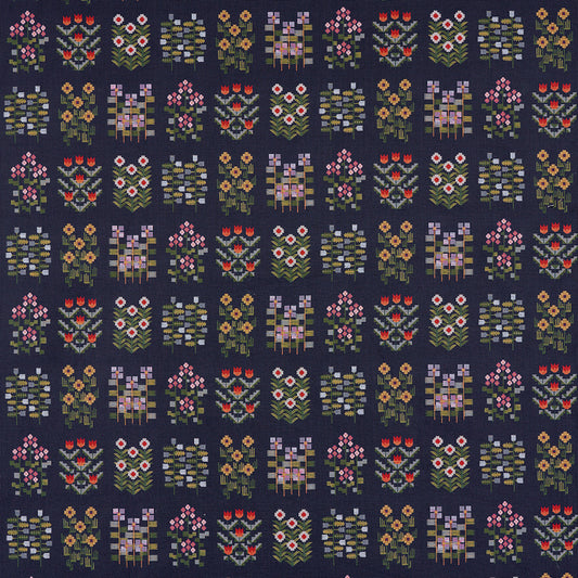 Purchase 81971 | Azulejos, Multi On Navy - Schumacher Fabric