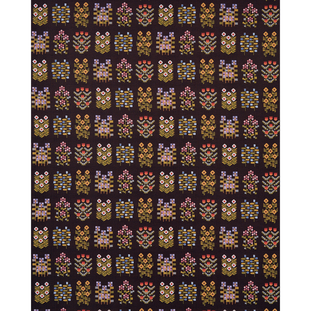 81972 | Annika Floral Tapestry, Multi On Espresso - Schumacher Fabric