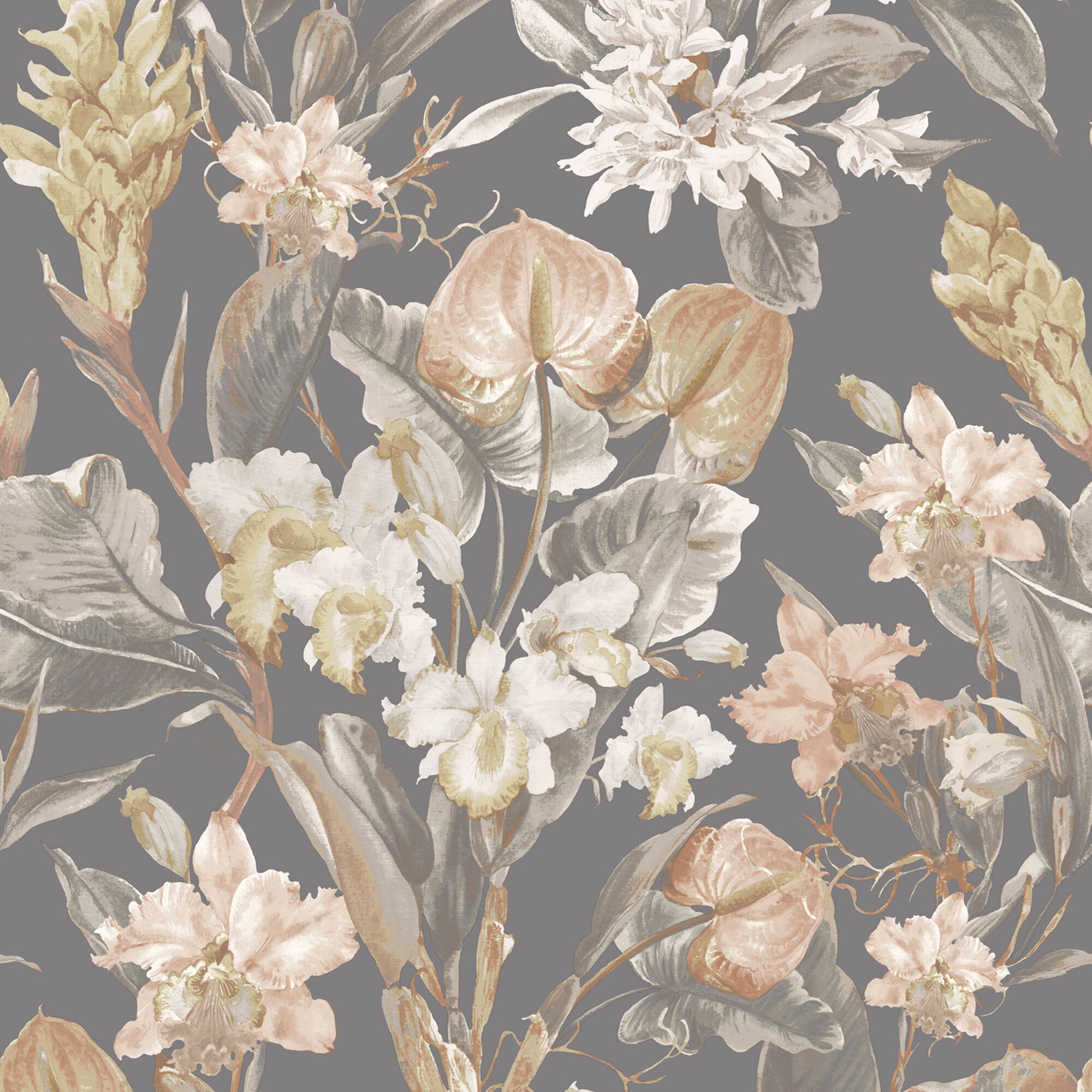 Purchase JF Wallpaper Pattern number 8202 22W9321 Black Floral Wallpaper