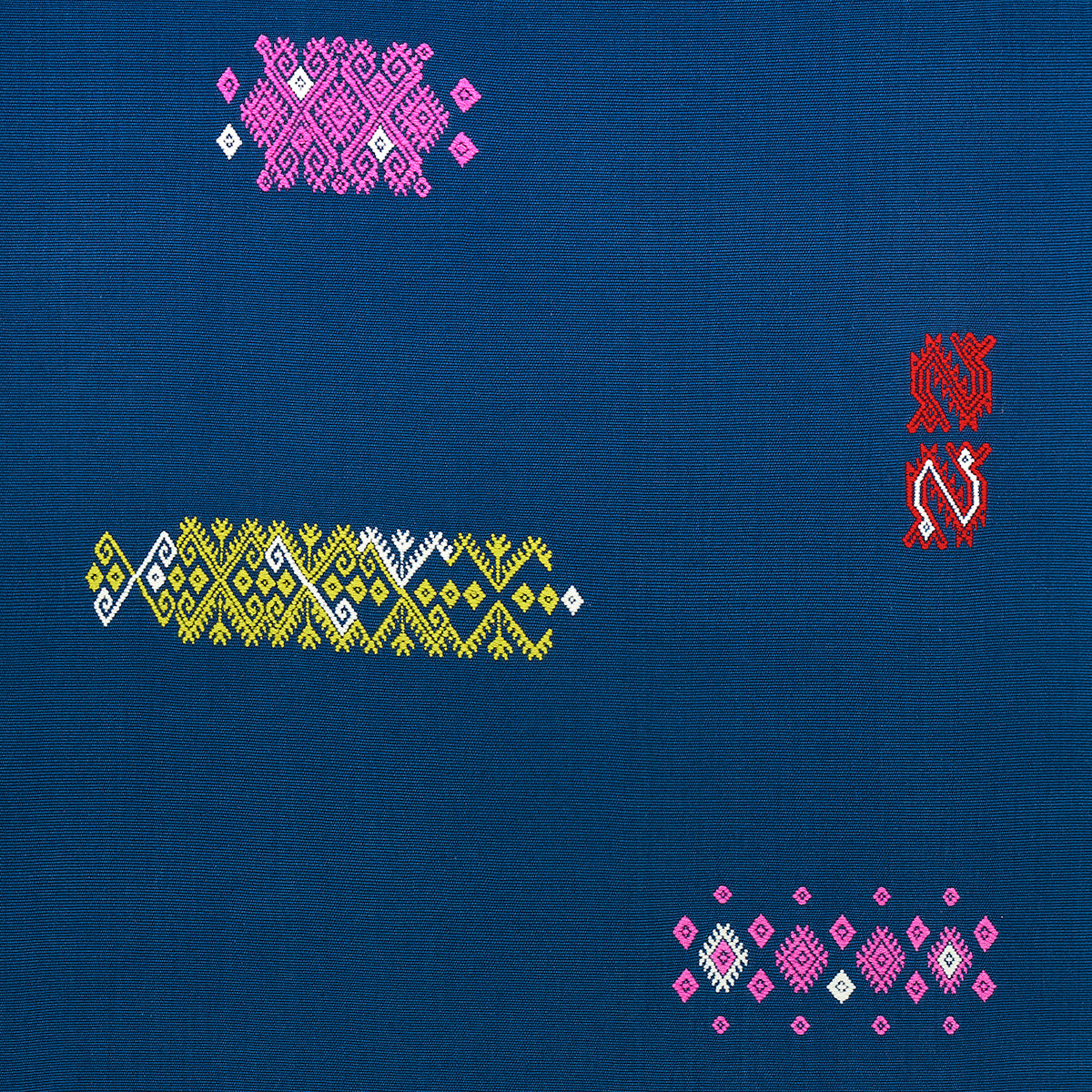 Purchase 82041 Balamil Handwoven Panel, Multi On Navy by Schumacher Fabric