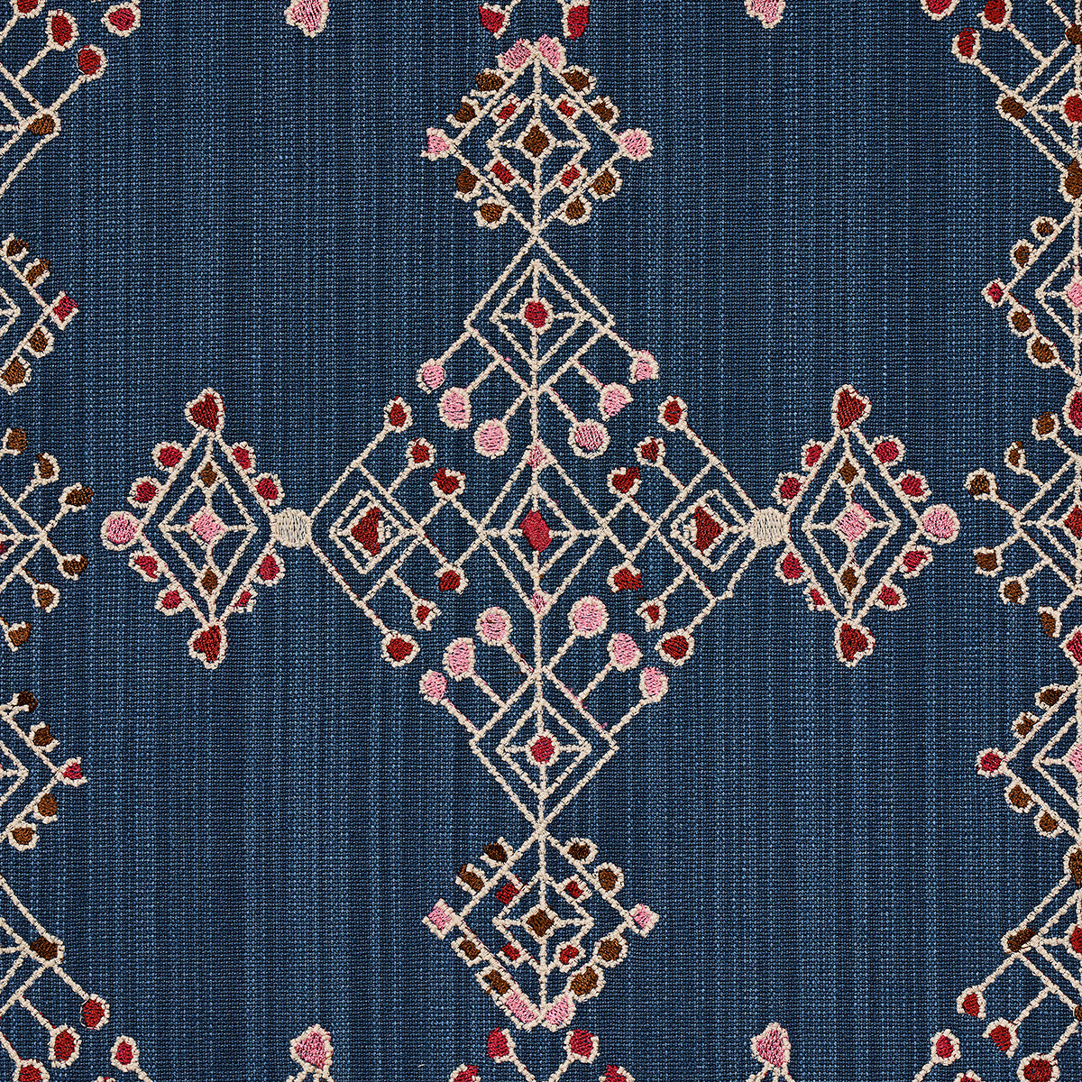Purchase 82081 | Kalindi Embroidery, Indigo - Schumacher Fabric