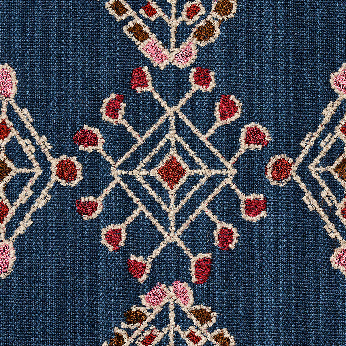 Purchase 82081 | Kalindi Embroidery, Indigo - Schumacher Fabric