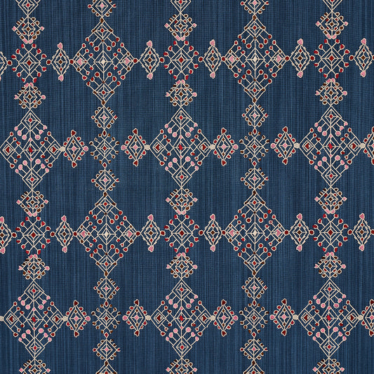 Purchase 82081 | Kalindi Embroidery, Indigo - Schumacher Fabric