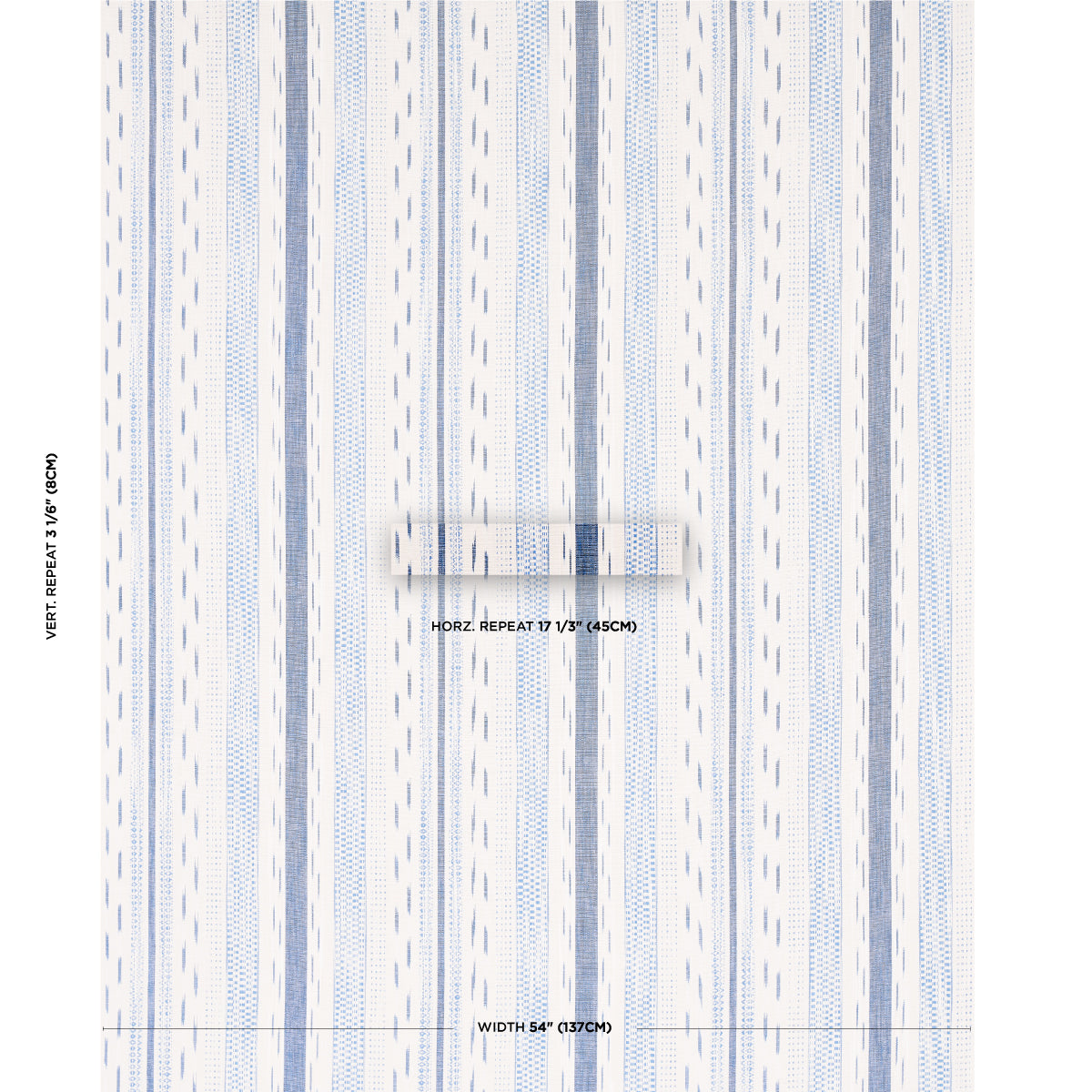 Purchase 82110 | Mirza Ikat Stripe, Blue On Natural - Schumacher Fabric